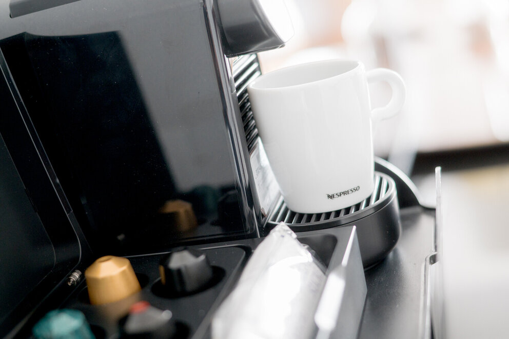 Nespresso machine at our kingston ontario hotel