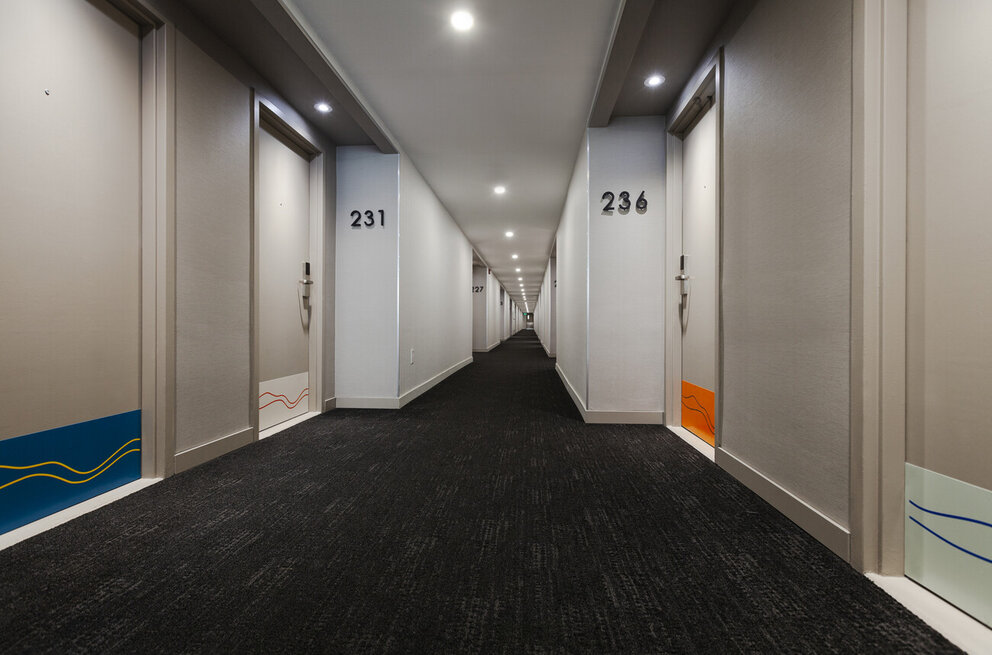 Hallway at our kingston ontario hotel