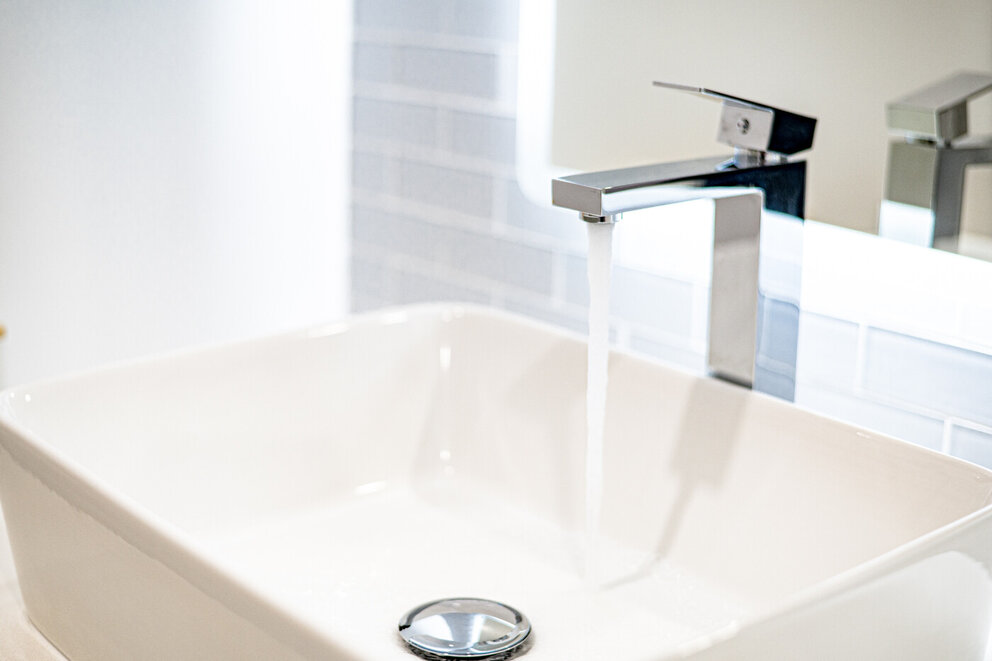 Close up of sink at our kingston ontario hotel